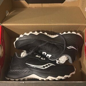 Saucony Aura TR Black and White Sneakers